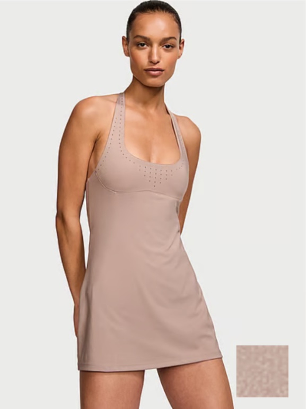 VS Essential Perforated Halter Athletic Dress - Blush Size S